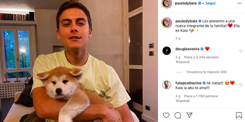 Paulo Dybala cùng với chú chó cưng của mình